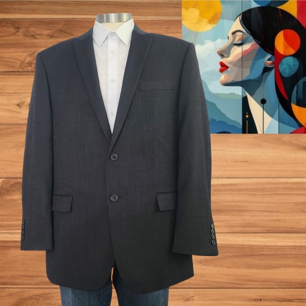 Joseph Abboud‎ Men's Wool Blazer Sport Coat Jacket Size 44R– Slim Fit Two Button